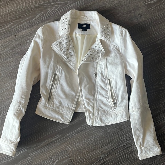 Studded White Jean Jacket - Picture 3 of 8